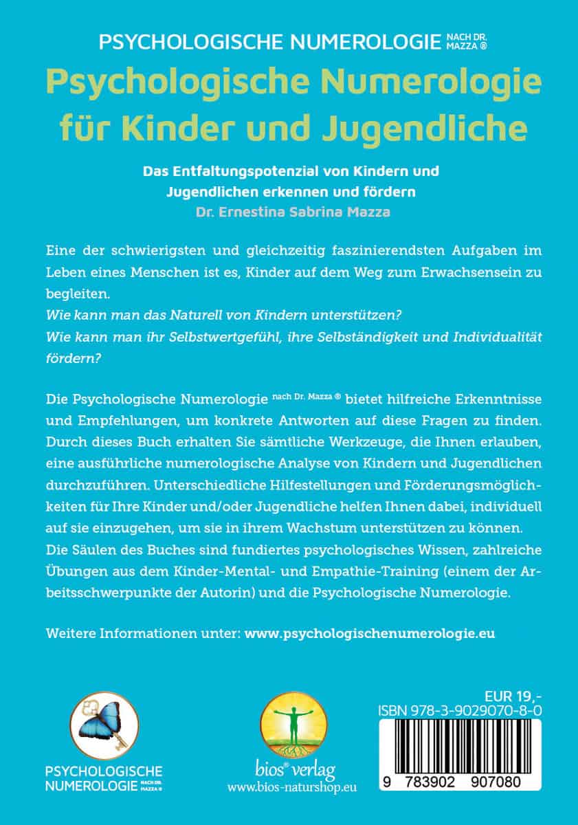 Back of the book Psychological Numerology for Children and Adolescents Back of the book Psychological Numerology for Children and Adolescents