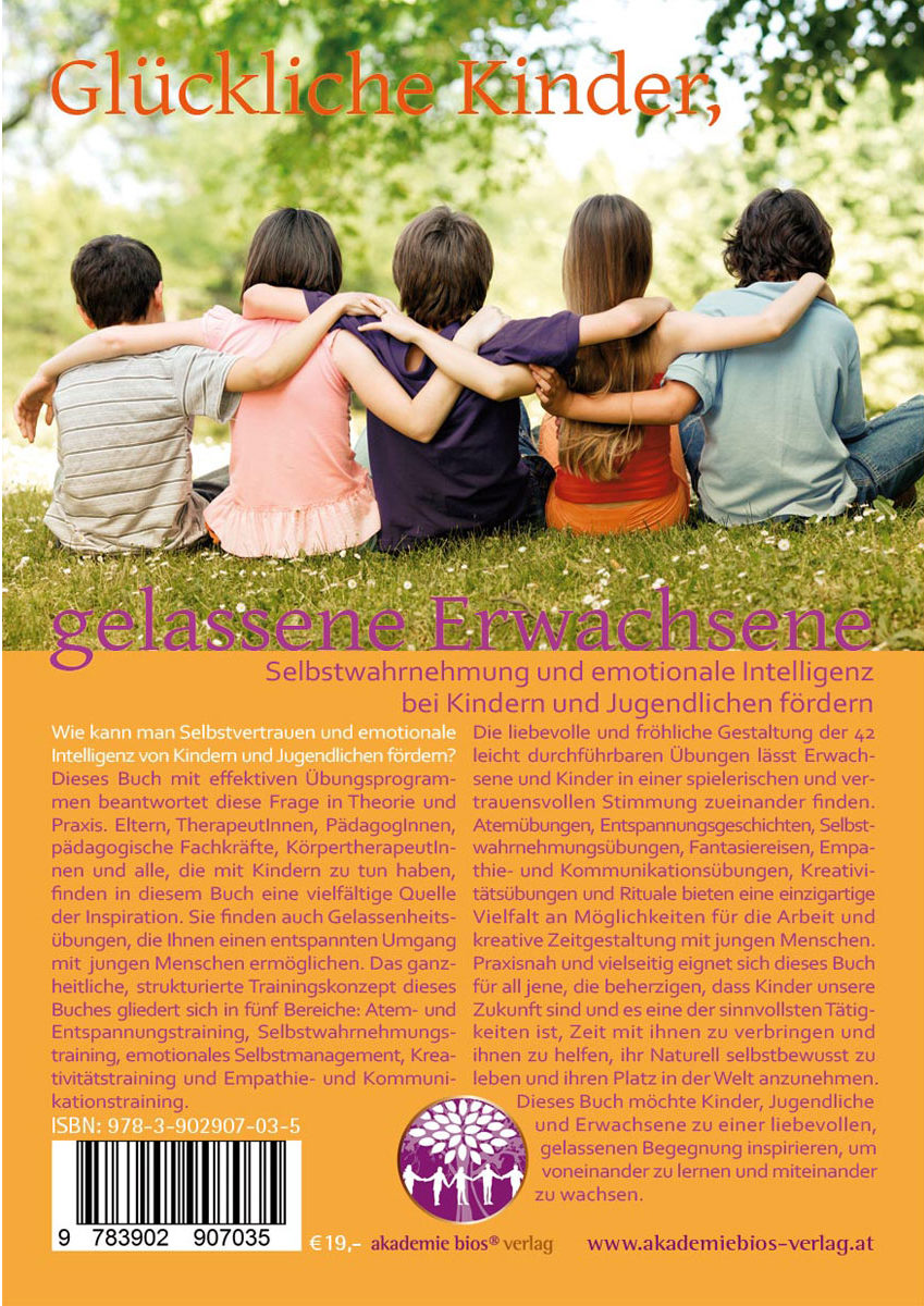 Buch: Glückliche Kinder, gelassene Erwachsene - Rückseite Buch: Glückliche Kinder, gelassene Erwachsene - Rückseite